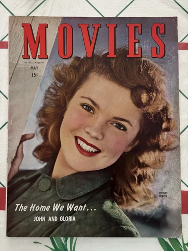 Movies Magazine May 1945 Shirley Temple John and Gloria WWII Era