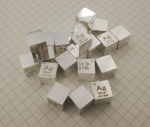 10mm Metal Silver Cube 99.99% Pure Ag Density Cube Specimen Element Collection - Bild 8 von 16