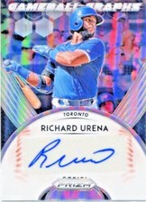 2019 Panini Prizm   Richard Urena Gameball Graphs AUTO   GB-RU Toronto Blue Jays