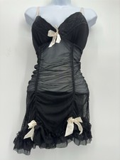 Flora Women's Black Intimate Sleeveless Night Gown Lingerie Size Medium