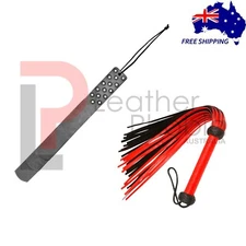 Belting Leather Paddle Slapper and Genuine CowHide Thick Leather Flogger 25 Tail