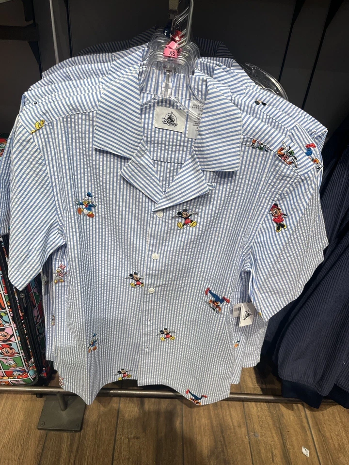 Camisa de campamento tejida a rayas de Mickey Mouse y sus amigos de los parques Disney L XL 3XL NUEVA 2024 Foto 2 de 4