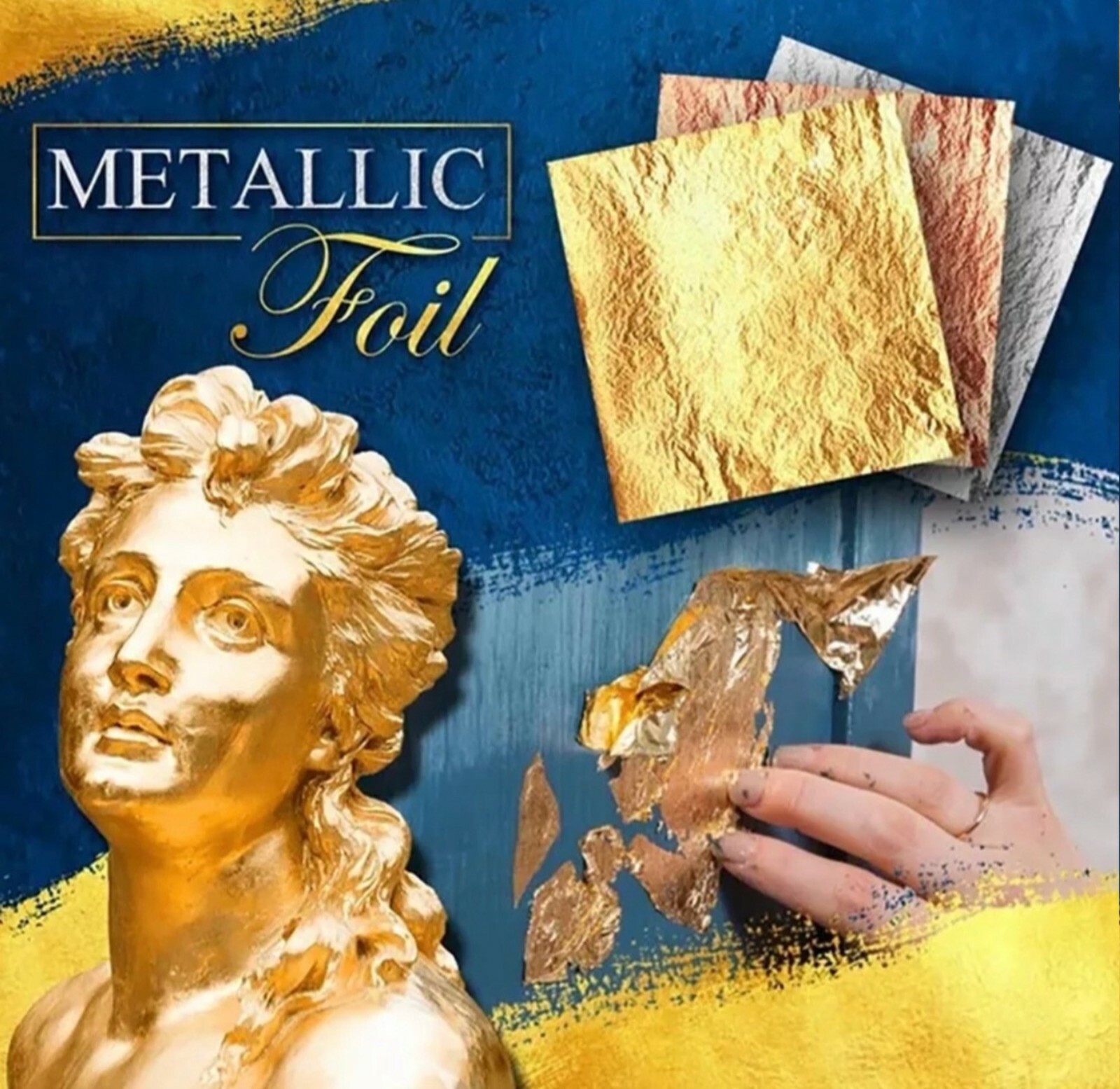 Copper leaf Kit 50pcs Copper leaf sheet,15ml adhesive Glue Gilding