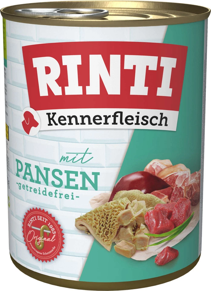 Rinti Kennerfleisch 12x 800 gr mit Pansen Hunde Nassfutter getreidefrei