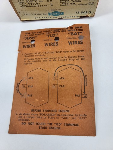NORS 1956 1960 Chrysler Desoto Dodge Otasco Rebuilt Voltage Regulator 12 Volt - Picture 7 of 8