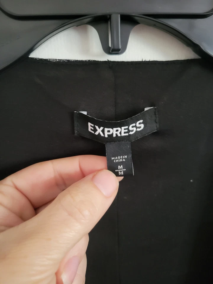 Express 女式亮片迷你紧身鸡尾酒 V 领帽袖连衣裙黑色中号 — 第 2/4 张图片