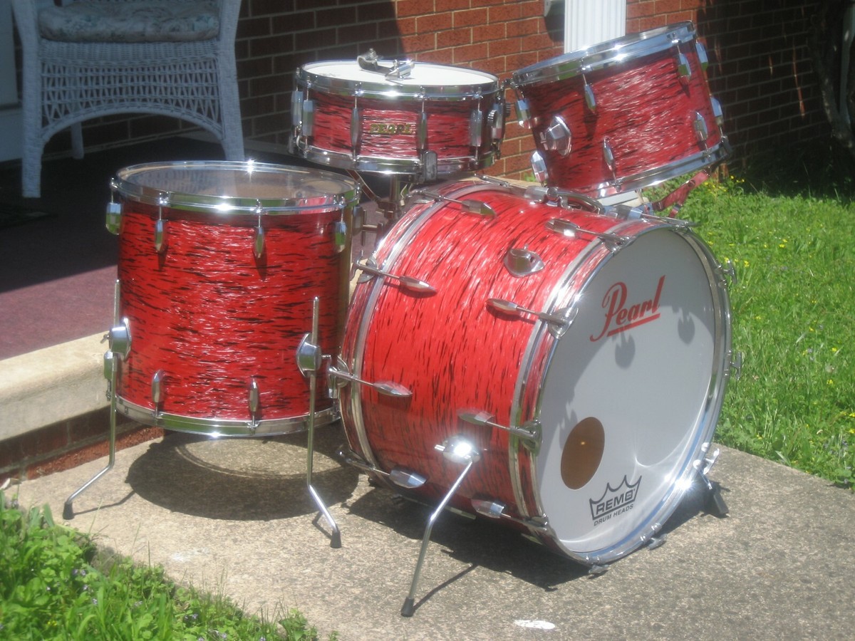 Pearl ジャパンヴィンテージ Vintage 60's Pearl Japan Red Oyster Drum Set Kit ! 4pc. 22