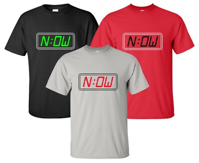 ''The Time Is Now'' T-Shirt (size S-4XL) gym workout motivation fitness clock gift
