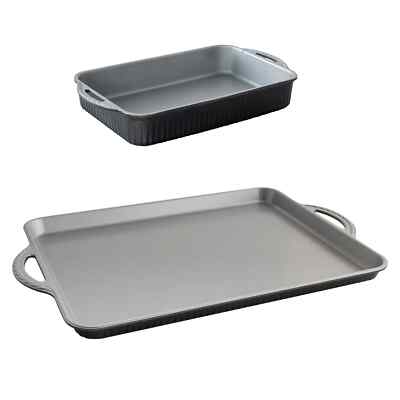 Nordic Ware 2-piece ProCast Baking Set, Includes Sheet Pan and 7''x11'' Baking Pan