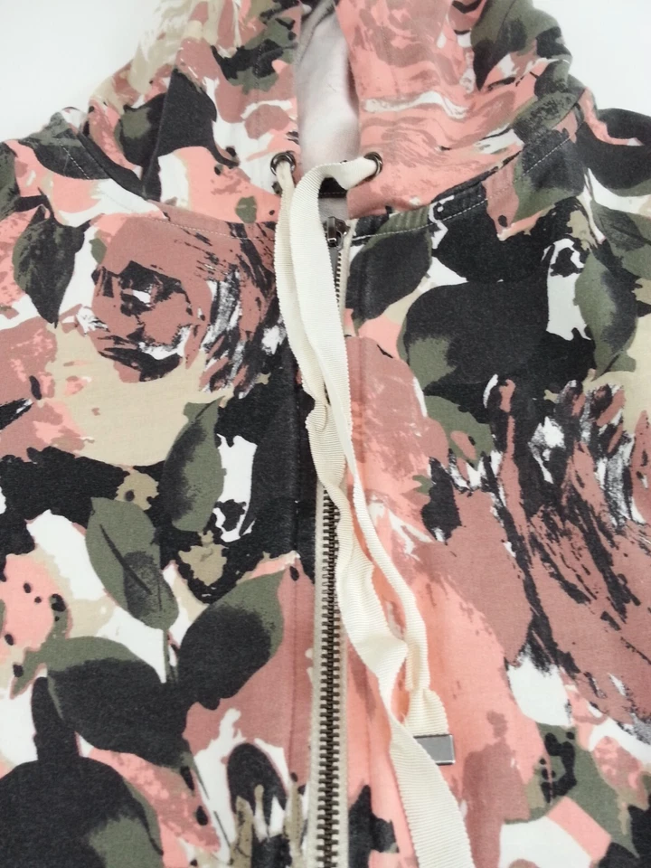 Isaac Mizrahi Mujer Talla XL Manga Larga Sudadera con Capucha Cremallera Melocotón, Verde Abstracto Foto 2 de 4