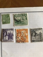 Vintage Malta Stamps Lot of 5 Stamps