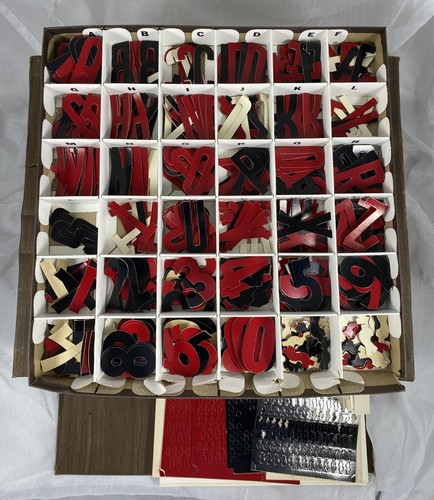 DIE CUT ALPHABET LETTERS & NUMBERS 2", 1 1/4" & 3/4" W/ CASE & CARDSTOCK VINTAGE - Picture 4 of 7