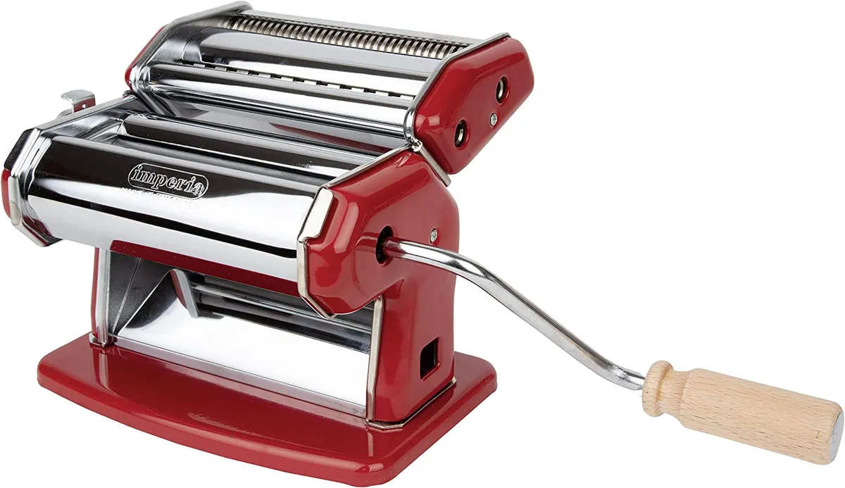 Imperia Pasta Maker Machine, Red, Made in Italy - Heavy Duty Steel