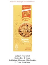 Galletas con chispas de chocolate sin grasa Cybele’s veganas sin gluten, cartón de 12 quilates, 6 oz