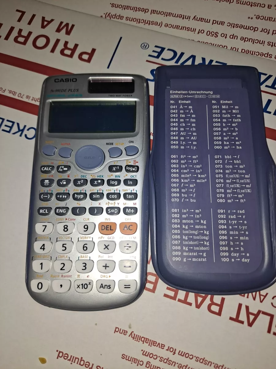 Casio FX 991DE Scientific Calculator Plus Two Way Power Solar Battery Silver use