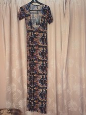 New Pretty Little Thing Black Floral Print Maxi Dress UK 8 Free UK Postage 