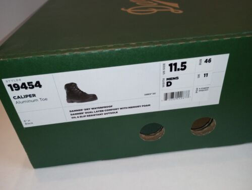 Danner Mens 11.5 D Safety Alloy Toe Caliper 6" Black Work Boots Waterproof NIB - Imagen 3 de 23