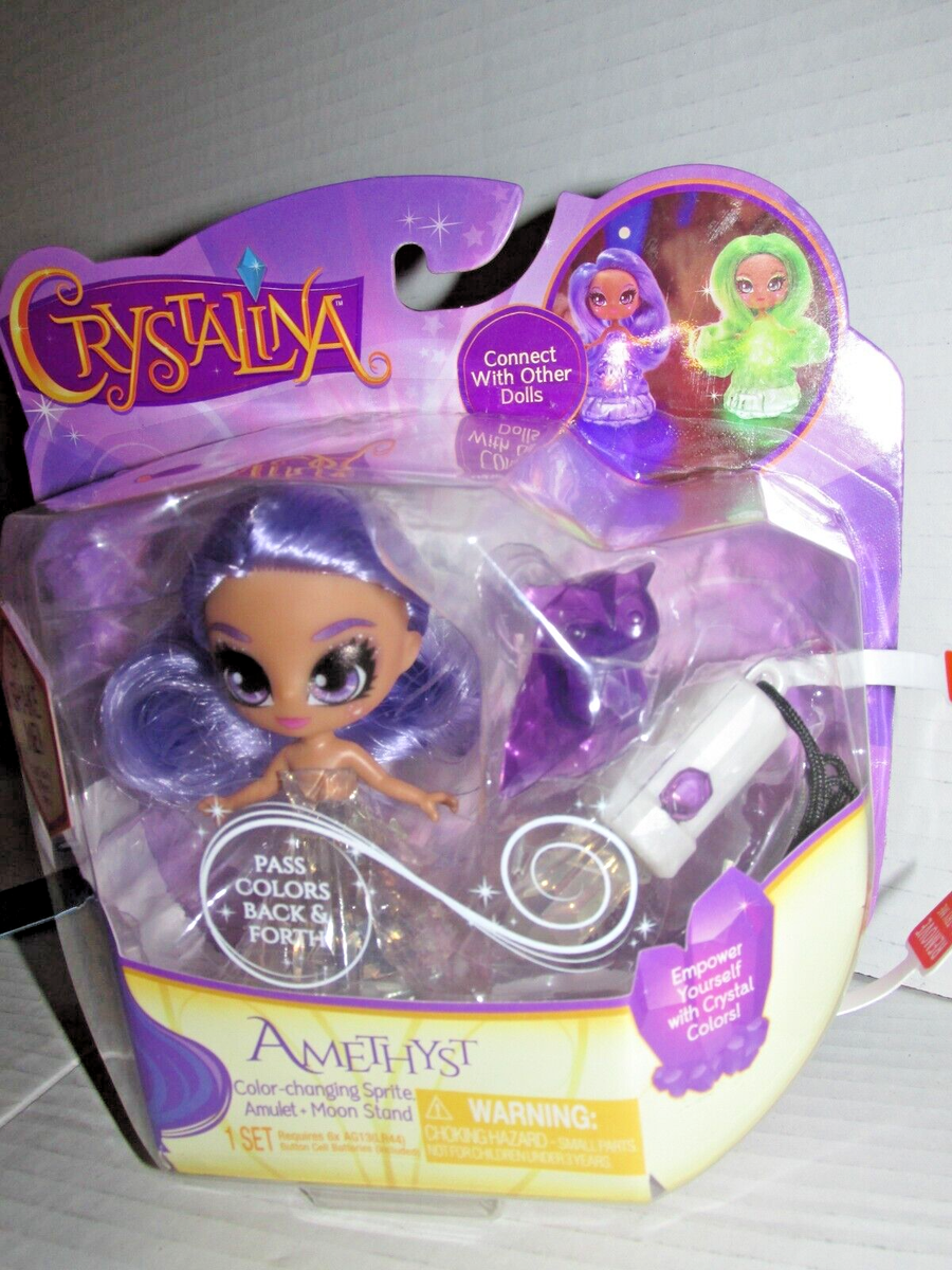 Crystalina Amethyst Color Changing Sprite, Amulet Moon Stand
