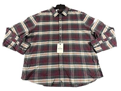 Untuckit Greyton Cotton Button Down Shirt Size XXL Plaid Long Sleeve Colorful