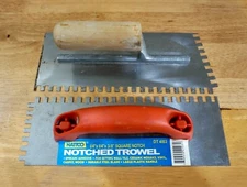 2 Trowels: 1 NWT Nattco Notched Trowel DT4103, 1/4" x 1/14" x 3/8" Square Notch