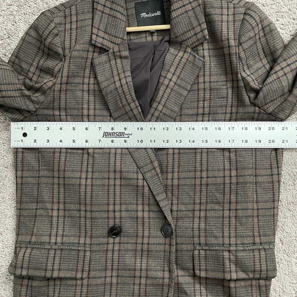 Madewell Blazer Womens Large Caldwell Double Breasted in Hedden Plaid - Image 4 of 4
