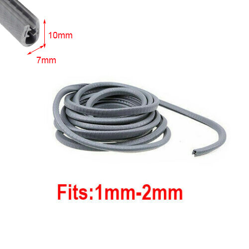10M U-shaped Rubber Seal Trim Molding Strip Black Metal Car Door Edge Protector - Picture 16 of 16