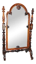 Antique French Rosewood Cheval Dressing Floor Mirror