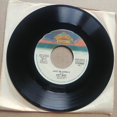 GET WET Just So Lonely 45 7'' POP ROCK Record Vinyl Records