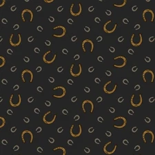 Ranch Hand By Andover Fabrics - Black Horseshoes   #851-K