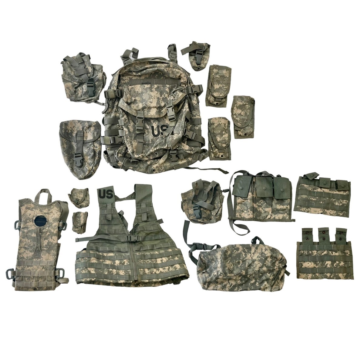 USGI Authentic 16 PC Rifleman Set Kit MOLLE System ACU Complete
