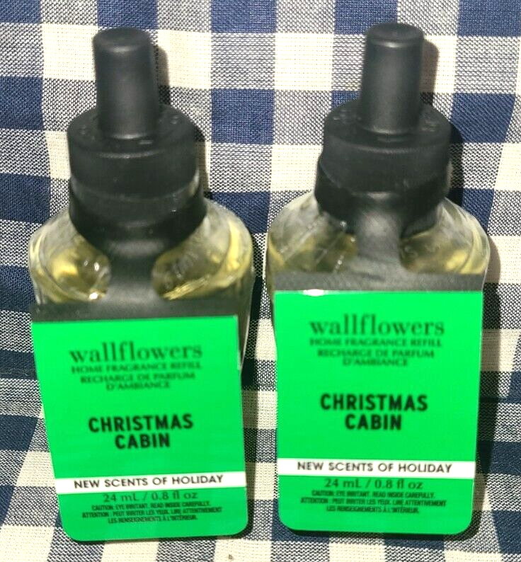 All New 2-Pack Christmas Cabin Wallflower Refill Bulbs Sealed Bath & Body Works