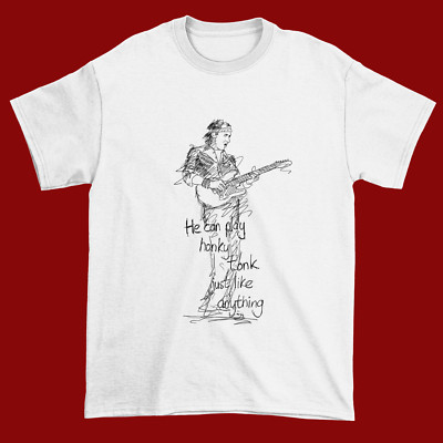 New Mark Knopfler Basic Art Short Sleeve White  All Size T-Shirt QQ378