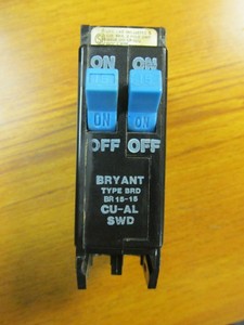 Bryant Plug-In Twin Pole Circuit Breaker 15 Amp BR1515... F-237 | eBay