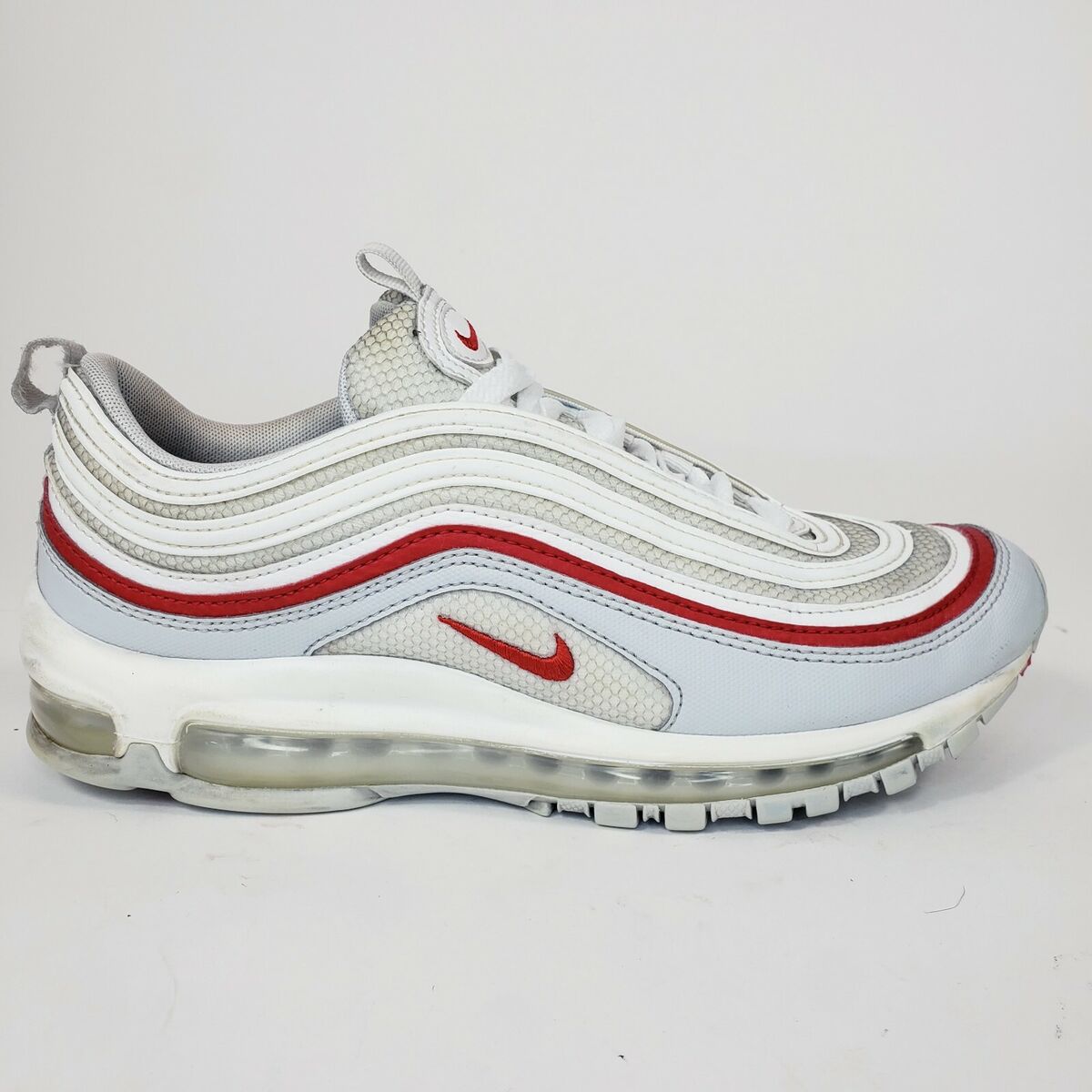 Nike Air Max 97 Pure Platinum University Red Men's Sz 8 Nike Air Max 97 Pure Platinum University Red Men's Sz 8