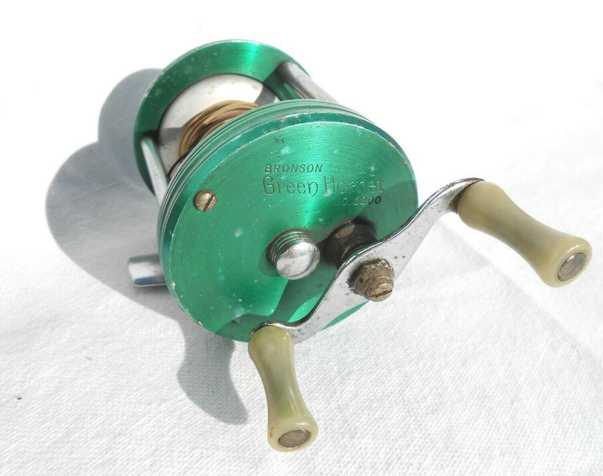 Vintage Bronson Green Hornet No. 2200 Open Face Fishing Reel w/Test USA SHLF