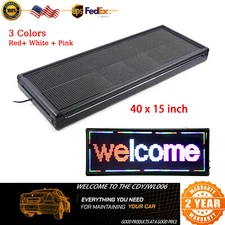 LED Sign 40"X15" Scroll Message Board 3 Color Programmable Scrolling LED Sign