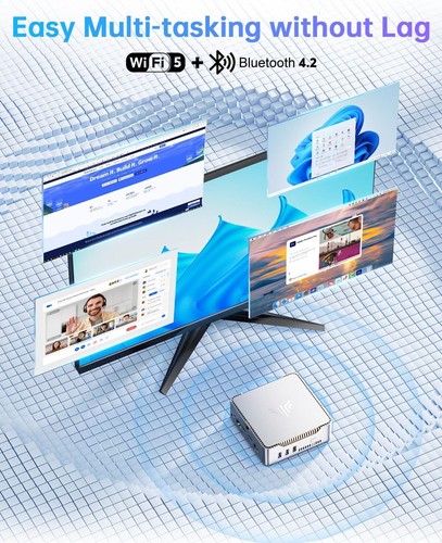 NiPoGi 4K Mini PC Windows 11 Pro Intel 12th N97 16GB DDR4 RAM 512GB ROM WIFI/BT - Bild 6 von 10