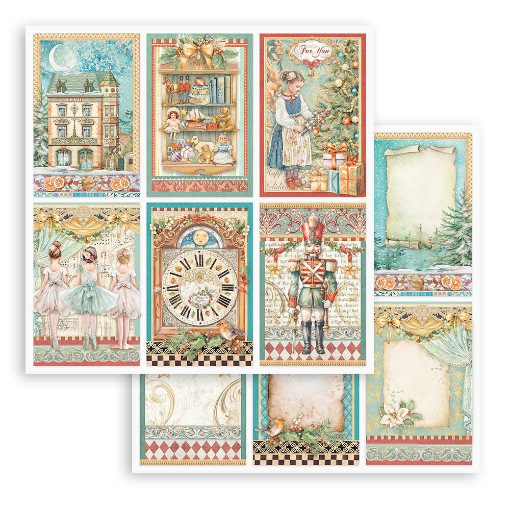 Stamperia The Nutcracker 8" x 8" Double Sided Paper Pad Christmas Scrapbook