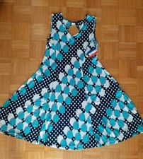 Bahnenkleid Italy Kleid Kofferkleid Jerseykleid Gr.42/44 blau weiß bunt Neu