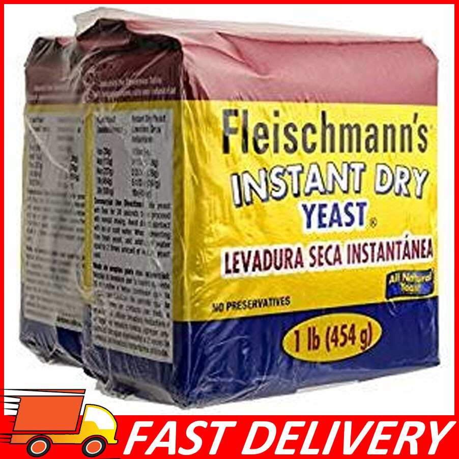 2Pack Fleischmann's Instant Dry Yeast For Oven Or Bread Machines, 1 lb