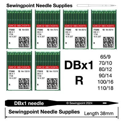 Groz Beckert Industrial Sewing Machine Needles DBx1 1738 16x257 R