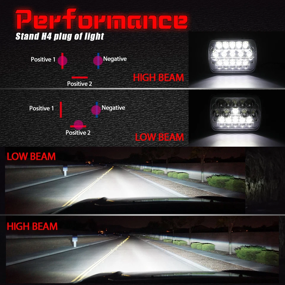 Para Isuzu Pickup 1984-1995 2 peças 5x7 7x6"" faróis de LED feixe alto-baixo ponto novo - Imagem 2 de 4