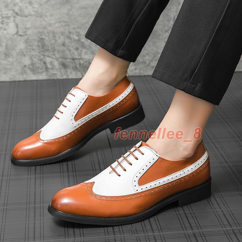 Men Retro Wing Tip Brogue Lace Up Comfort Breathable Dress Leather Shoes British