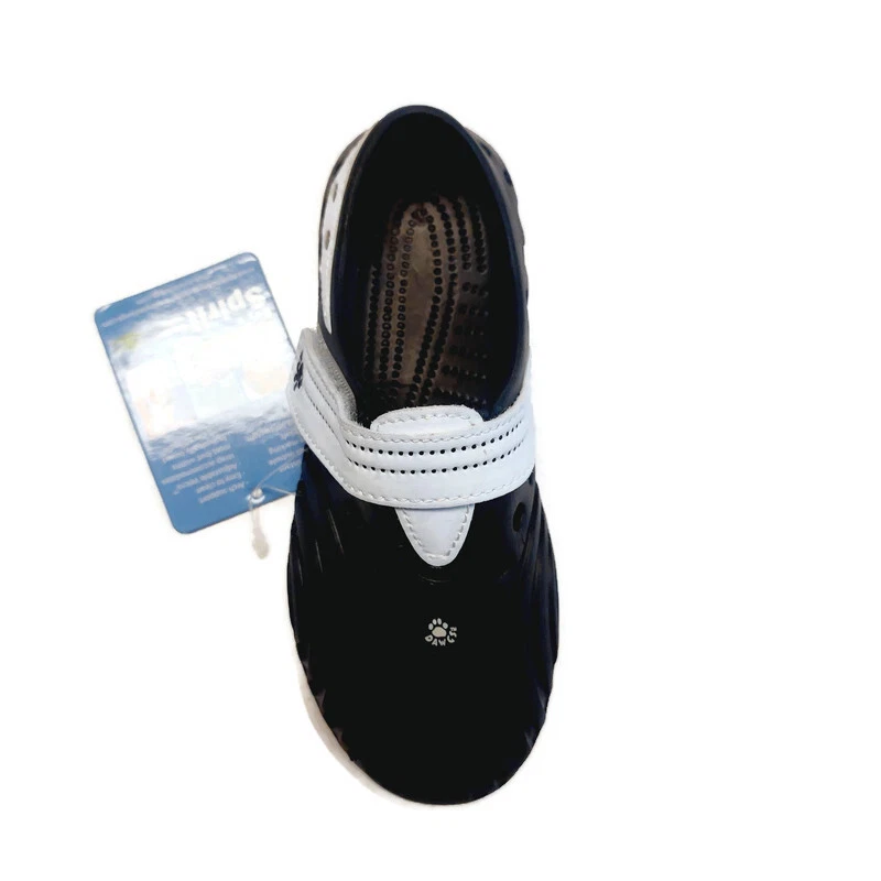 Zapato sin cordones Dawgs Spirit para jóvenes niños talla 11 negro blanco agua ligero todo terreno Foto 3 de 4