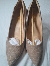 Dream Pairs Womens Wedge Heel Pump Close Pointed Toe Slip On Dress Shoes Size 8