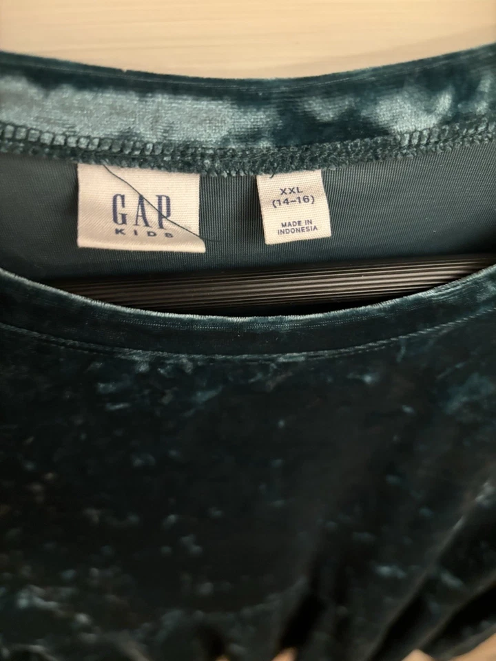 Gap Kids девочек лес зеленый бархат длинным рукавом платье размер XXL (14-16) $49,95 - Изображение 2 из 4