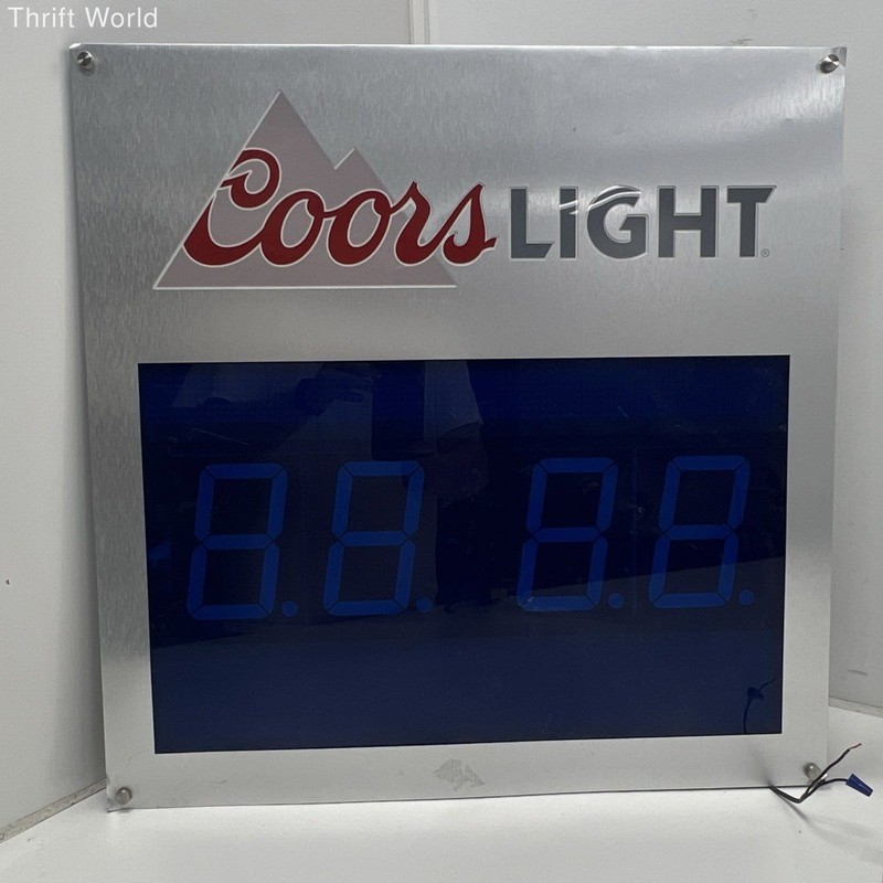 Coors Light Digital Feature Clock Age Bar Sign C390-15008 Untested As-Is