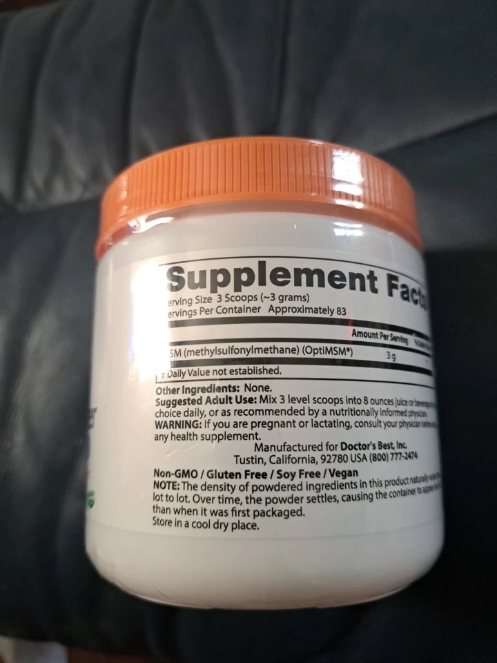 Doctor's Best, MSM en polvo con OptiMSM, 8,8 oz (250 g) Foto 2 de 4