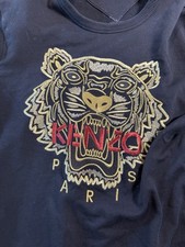 Kenzo Paris Women  s Jumper Black Large Tiger Embroidered Sweatshirt Pullover