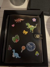 COACH Rexy 10th Birthday Notebook In Loved Leather With Sticker Print, CEG43 New